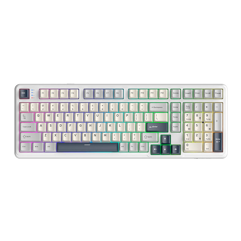 Teclado Mecanico Attack Shark X98, RGB, Switch Strawberry, Tri-Mode, Branco, X98-WHITE - imagem 1