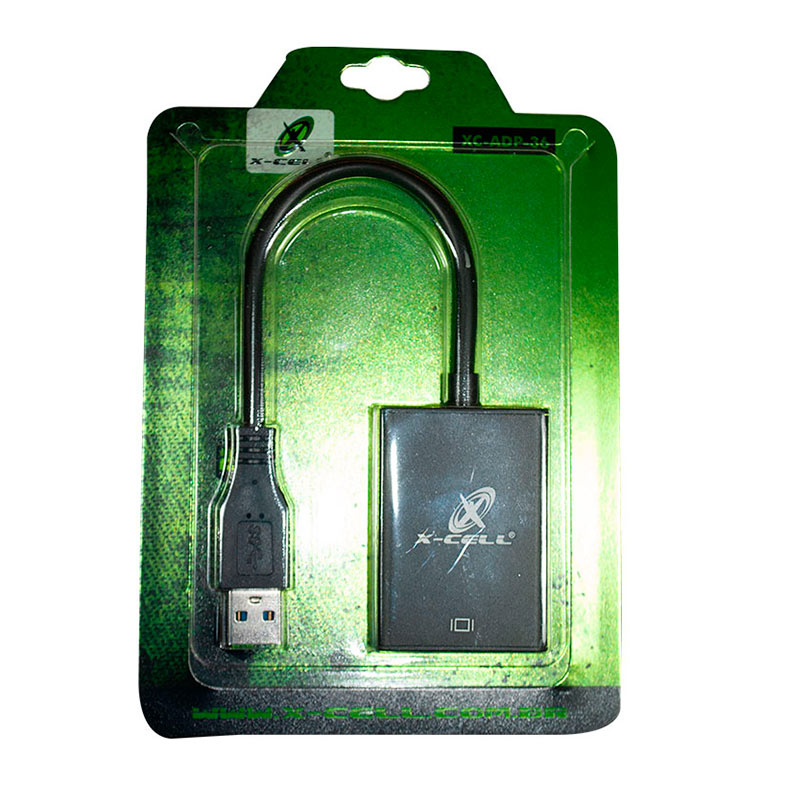 Adaptador X-Cell, USB Macho Para HDMI Femea, 20cm, Preto, XC-ADP-36 - miniatura 3