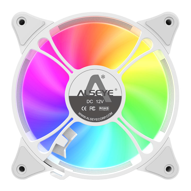 Ventoinha Alseye YT120, Rainbow, 120mm, Branco, YT120-WHITE - miniatura 7