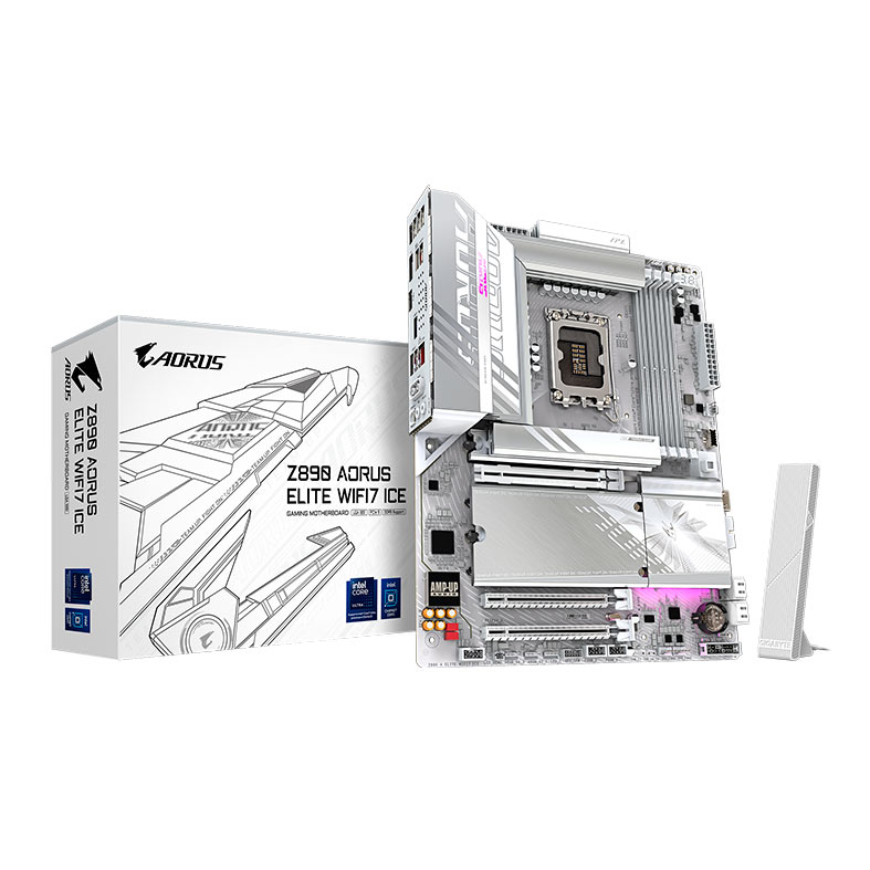 Placa Mae Gigabyte Z890 Aorus Elite WIFI 7 ICE, DDR5, LGA1851, ATX, Chipset Intel Z890, Z890-A-ELITE-WF7-ICE - miniatura 3