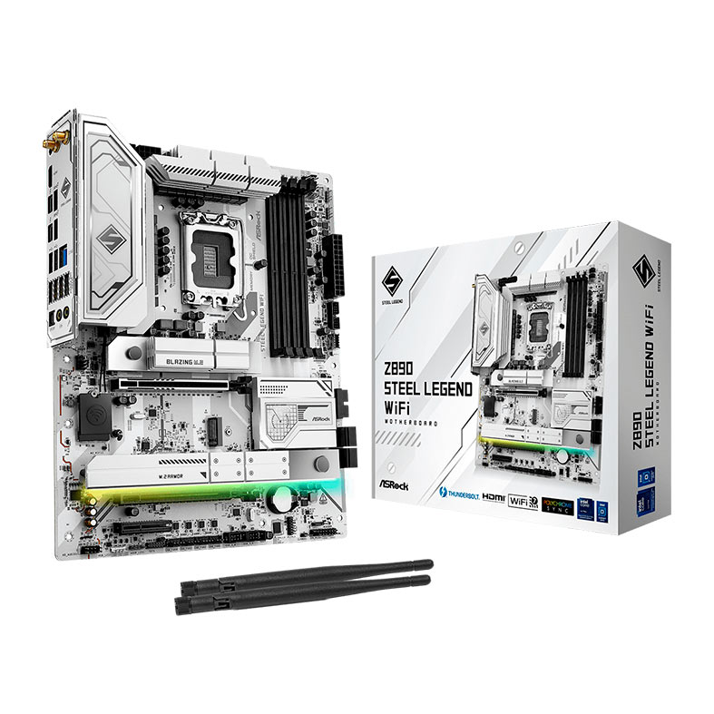 PRE VENDA - Placa Mae AsRock Z890 Steel Legend WiFi, DDR5, LGA1851, ATX, Chipset Intel Z890, Z890-STEEL-LEGEND-WIFI - miniatura 3