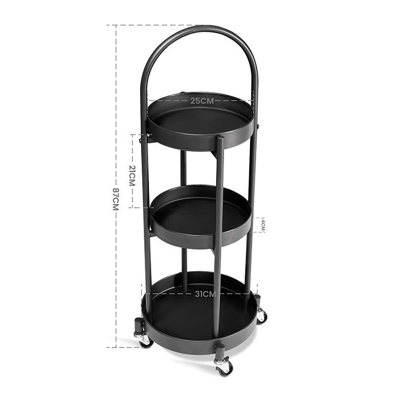 Carrinho Organizador Multiuso Zinnia Allure Curve ZO4, Preto, ZNC-ALLC-BL01 - miniatura 6