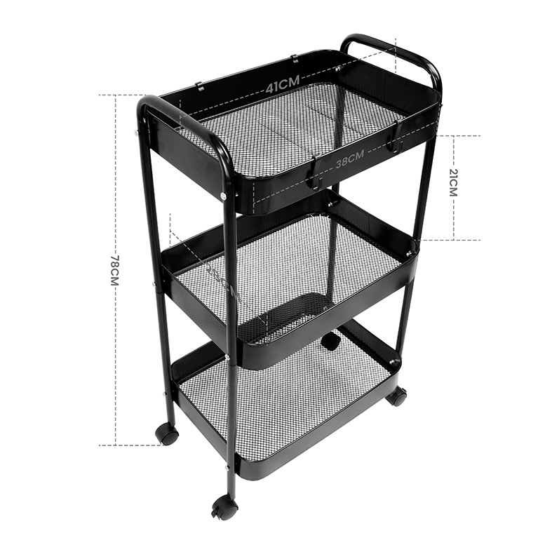 Carrinho Organizador Multiuso Zinnia Allure ZO2, Preto, ZNC-ALLR-BK02 - miniatura 7