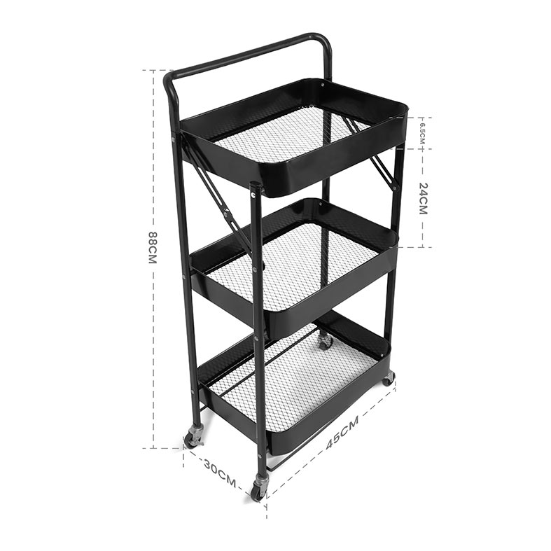 Carrinho Organizador Multiuso Zinnia Allure Retratil ZO7, Preto, ZNC-ALLR-BK03 - miniatura 9