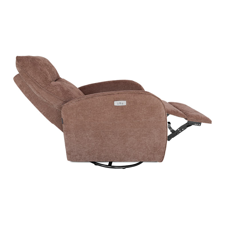 Poltrona Eletrica Reclinavel Zinnia Ambar, Tecido Algodao Chenille, Caramelo Claro, ZNC-AMB-CA01 - miniatura 6