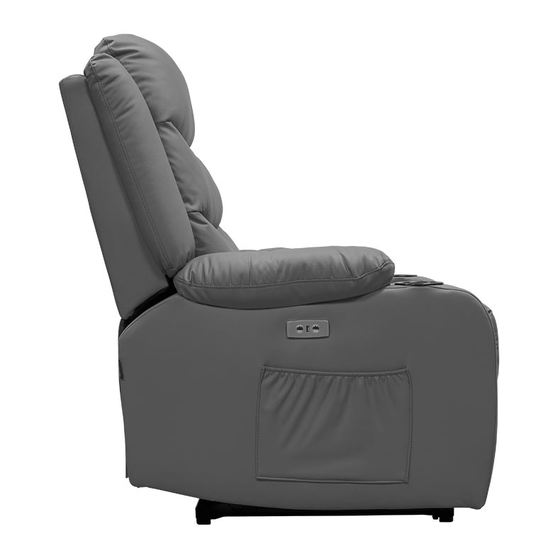 Poltrona Eletrica Reclinavel Zinnia Francis, Corino Anti-Arranhao, Cinza, ZNC-FRNC-CZ01 - miniatura 5