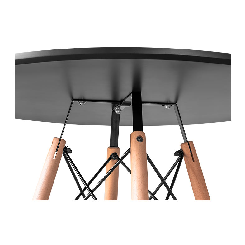 Mesa de Jantar Zinnia Eiffel ZM3, 80cm, Preto, ZNC-MEFL-BK02 - miniatura 5