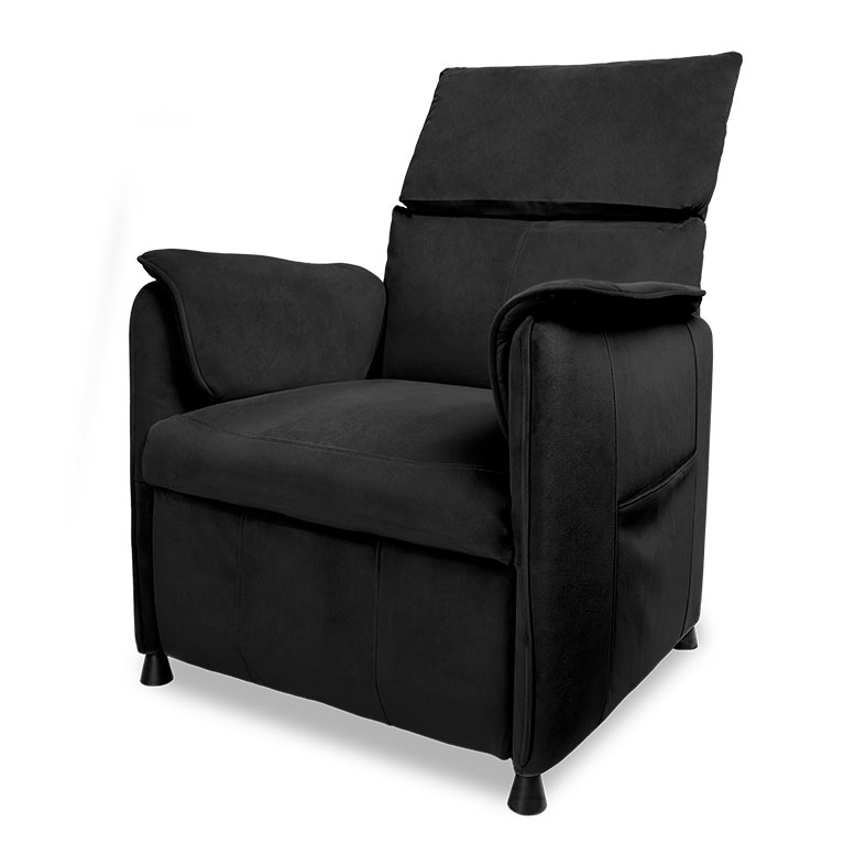 Poltrona Eletrica Reclinavel Zinnia Sicilia, Tecido Suede Anti-Arranhao, Preto, ZNC-SCL-PT01 - miniatura 5