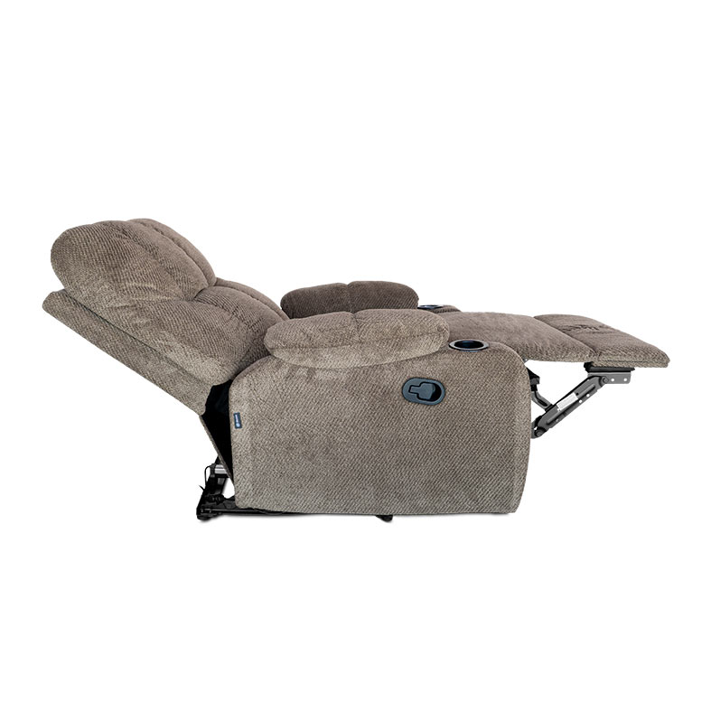 Poltrona Manual Reclinavel Zinnia Suri, Tecido Veludo Jacquard, Bege Escuro, ZNC-SRI-BG02 - miniatura 5