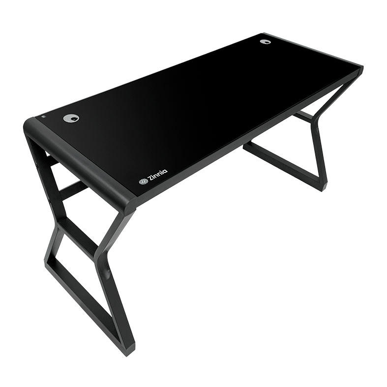 Mesa para Escritório Zinnia Aurea A140, Vidro Temperado, 140cm, Preto, ZNO-ARA-BK01