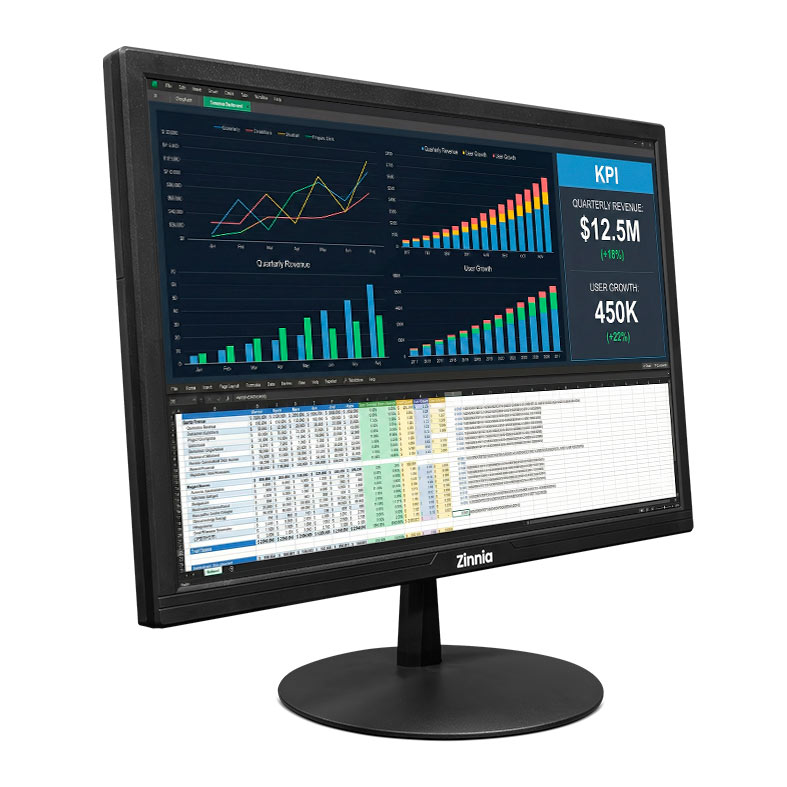Monitor Zinnia Delfos DF19, 19 Pol, TN, HD, sRGB 95, 75Hz, VGA/HDMI, ZNO-DFO19-BL01 - miniatura 3