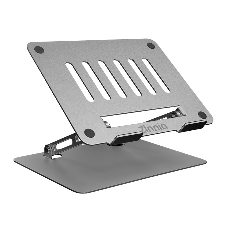 Base Para Notebook e Tablet Zinnia Krabi, Ate 15.6 Pol, Aluminio, Prata, ZNO-KRBI-AL01