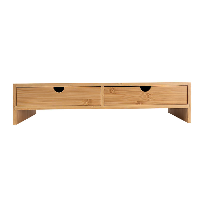 Base Para Monitor Zinnia, Com Elevacao e Organizador, Com Gaveta, Bambu, ZNO-MT2-NT - miniatura 4