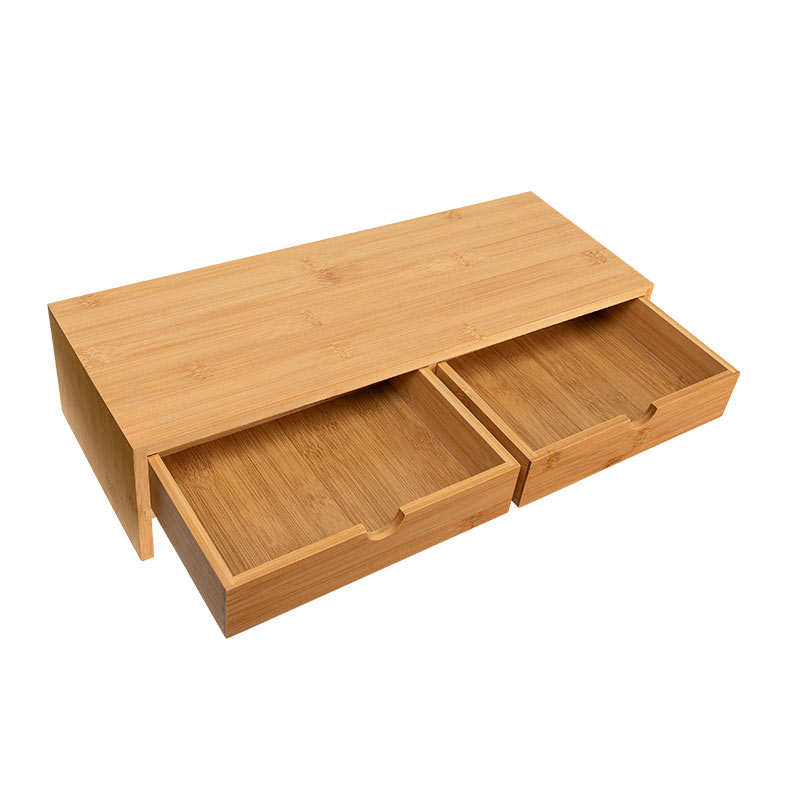 Base Para Monitor Zinnia, Com Elevacao e Organizador, Com Gaveta, Bambu, ZNO-MT2-NT - miniatura 5