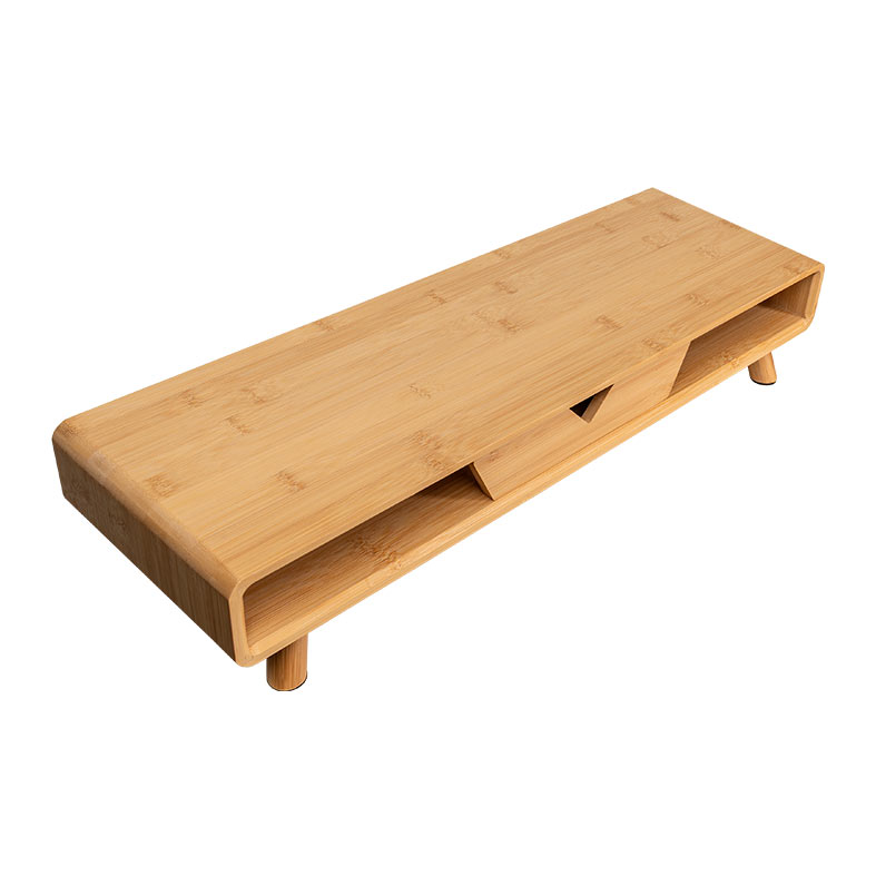 Base Para Notebook ou Monitor Zinnia, Com Elevacao e Organizador, Bambu, ZNO-NM-NT