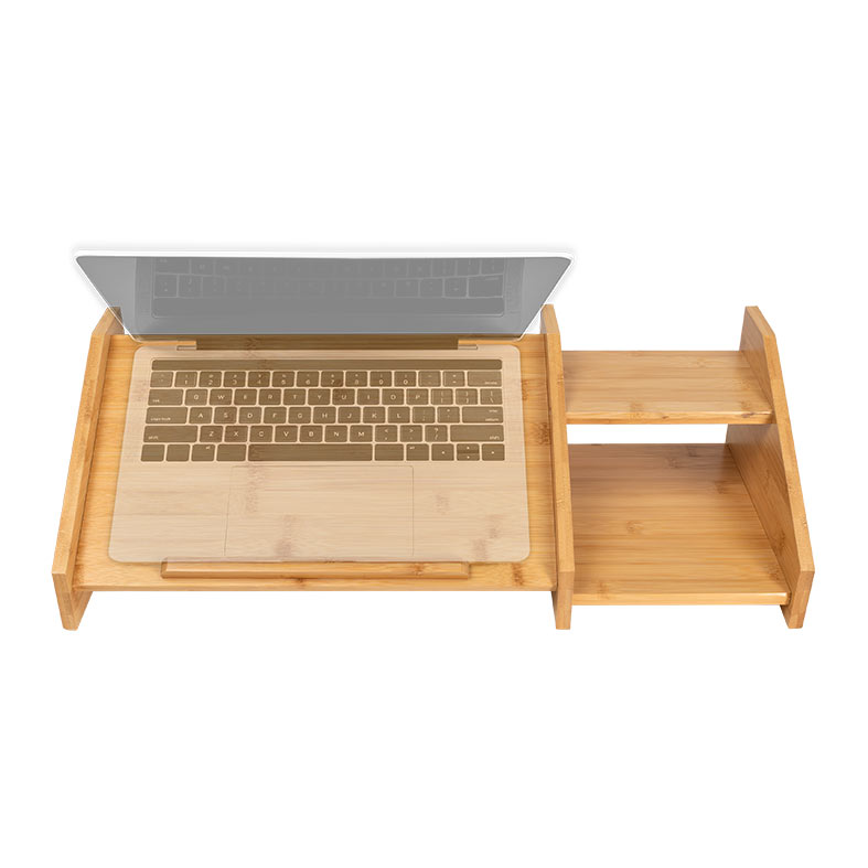 Base Para Notebook Zinnia, Com Elevacao e Organizador, Bambu, ZNO-NTB-NT - miniatura 3