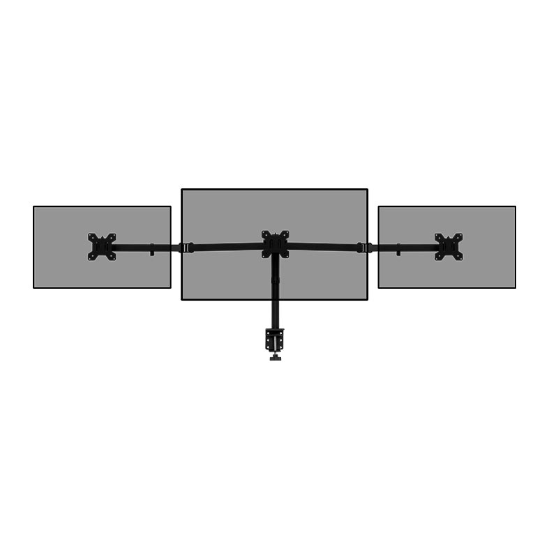 Suporte Articulado Para 3 Monitores Zinnia Nimbo 300, 10 Pol. A 32 Pol., Preto, ZNO-ZBO300-BK01 - miniatura 4