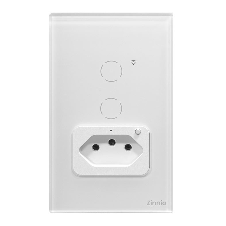 Interruptor e Tomada Smart Zinnia, 2 Botoes, 10A, 50/60Hz, Branco, ZNS-IT2B-WH01 - miniatura 3