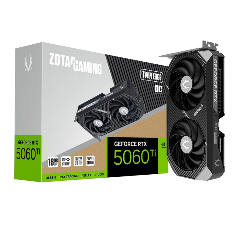 Placa de Video Zotac GeForce RTX 5060 Ti Twin Edge OC, 16GB, GDDR7, 128-bit, ZT-B50620H-10M-NAC - miniatura 3