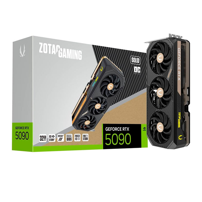 Placa de Video Zotac GeForce RTX 5090 Solid OC, 32GB, GDDR7, 512-bit, ZT-B50900J-10A-NAC - miniatura 3