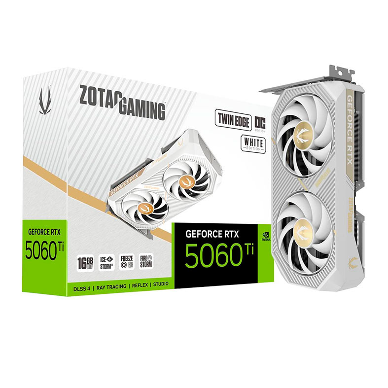 Placa de Video Zotac GeForce RTX 5060 Ti Twin Edge OC White, 16GB, GDDR7, 128-bit, ZT-B50620Q-10M-NAC - miniatura 3